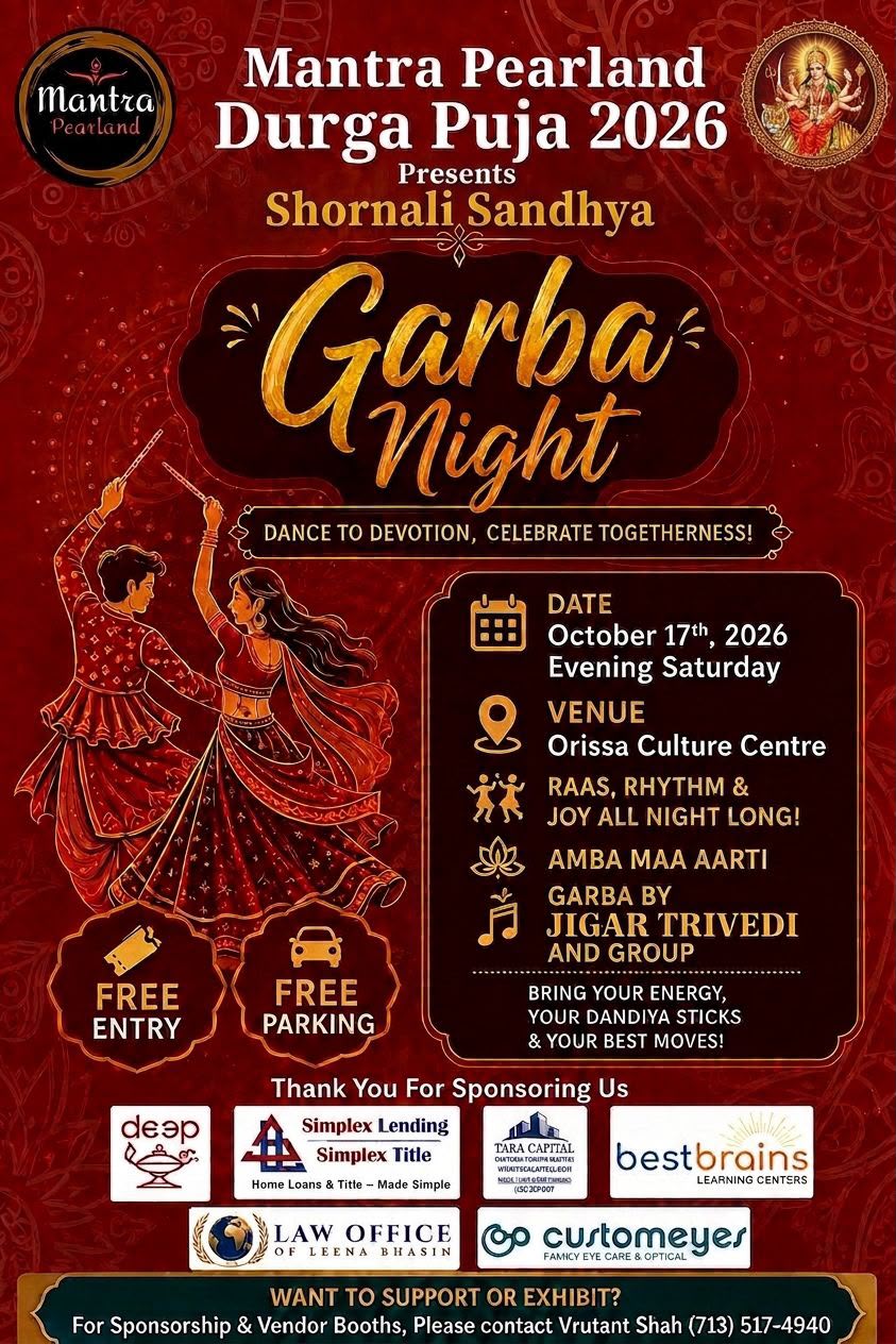 Mantra Pearland Shornali Sandhya - Garba Night 2026