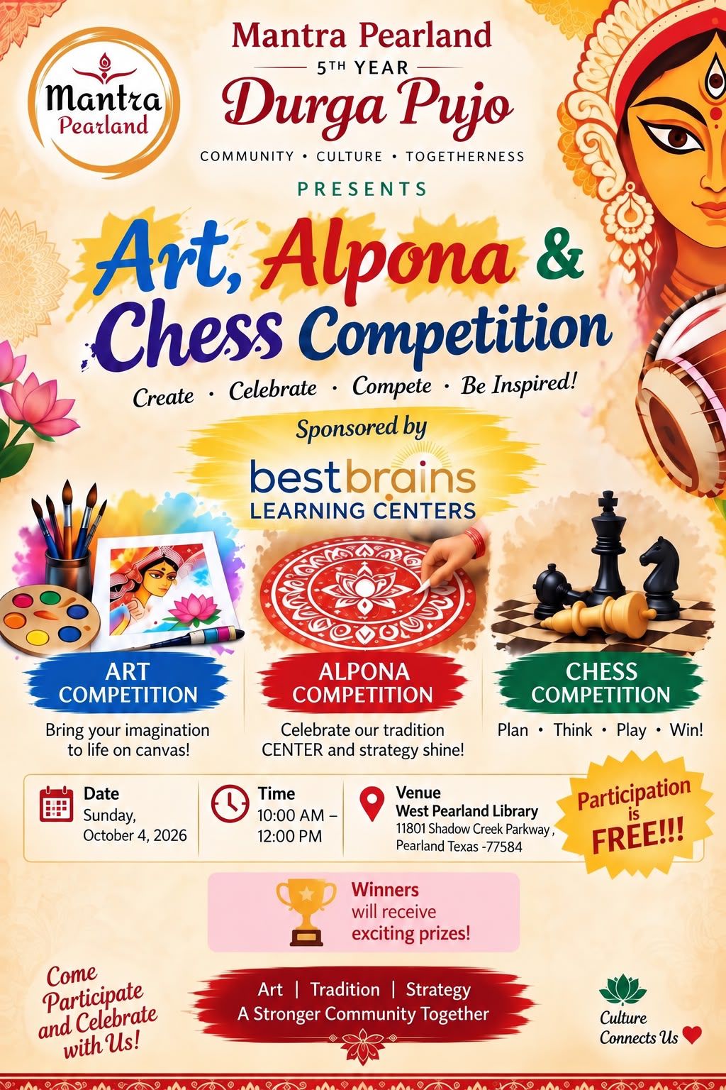 Mantra Pearland Art Alpona and Chess Competition 2026